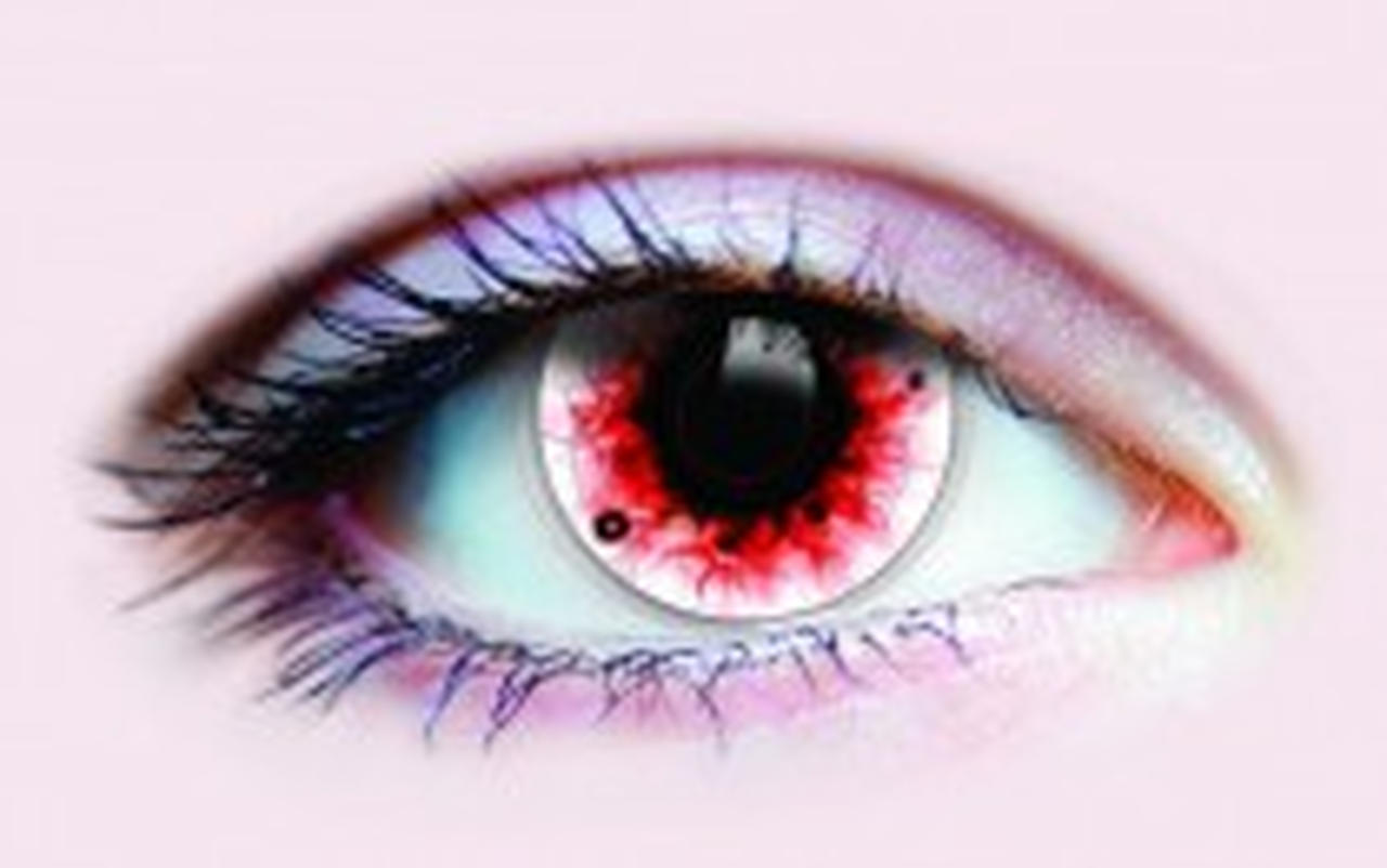 Primal Wraith II- White & Red Coloured Contact Lenses