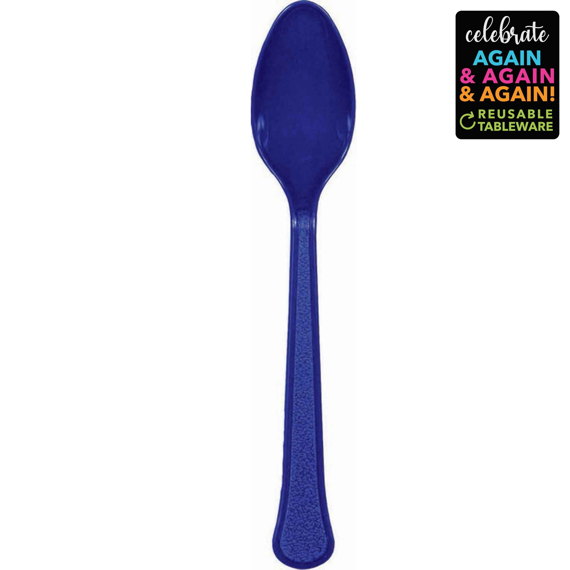 Royal Blue Plastic Spoons