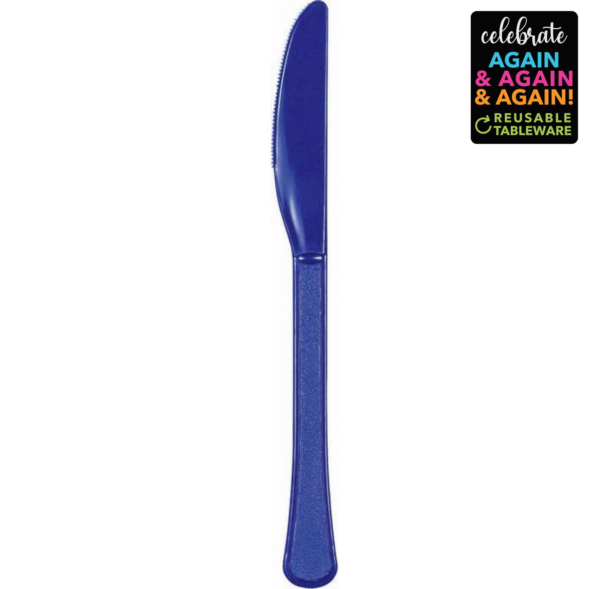 Royal Blue Plastic Knives