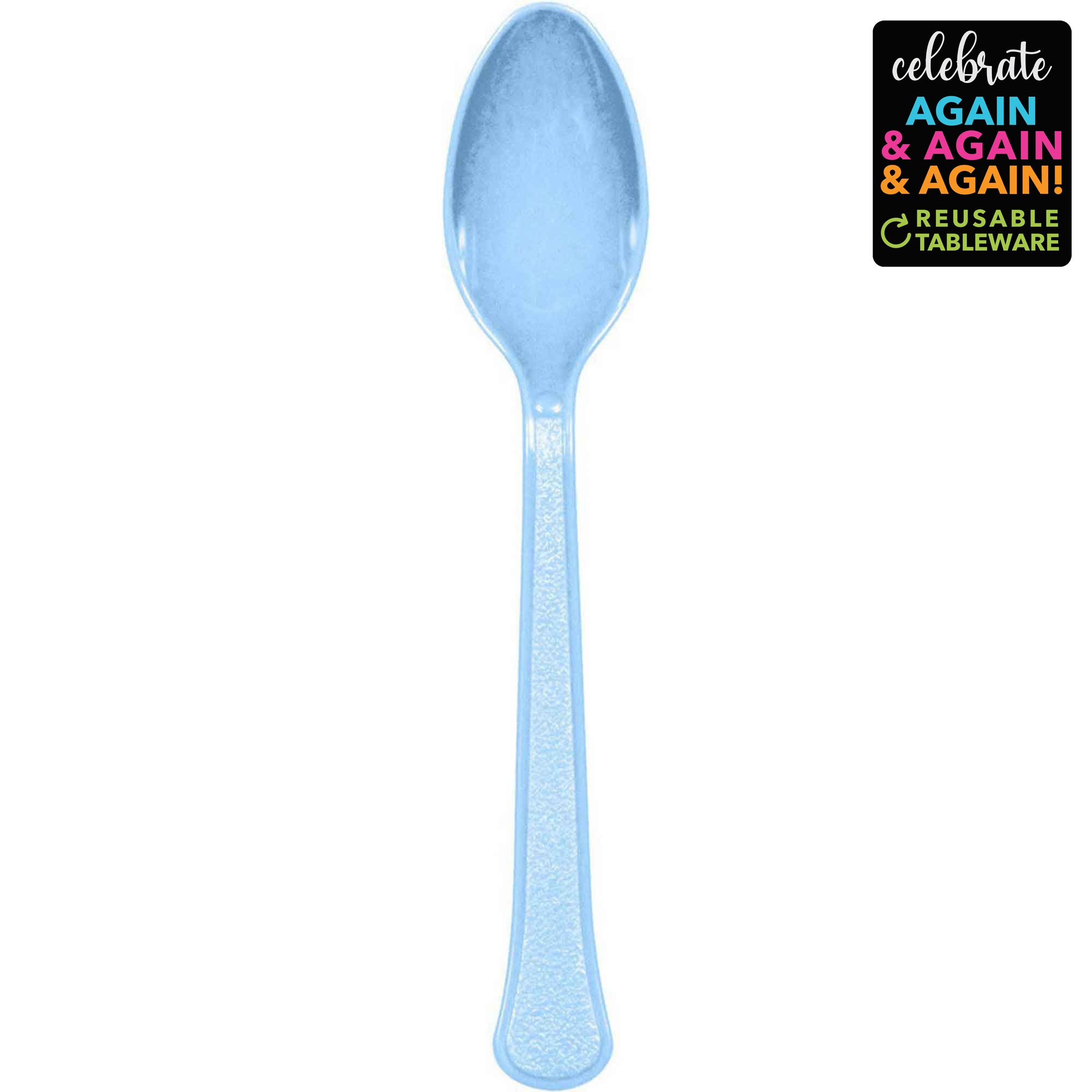 Pastel Blue Plastic Spoons