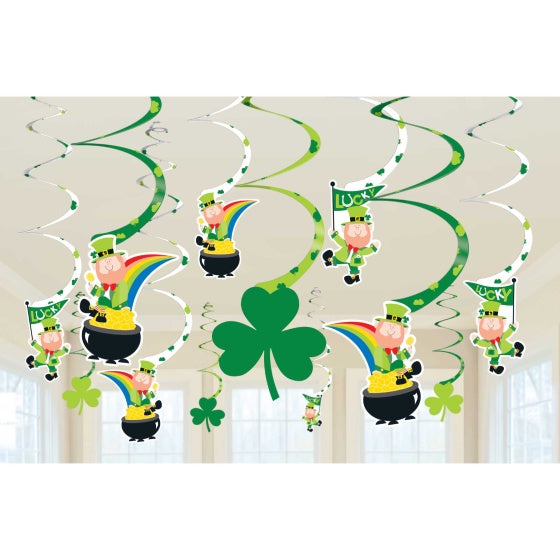St Patrick's  Day Spiral Swirls Hanging Decoration
