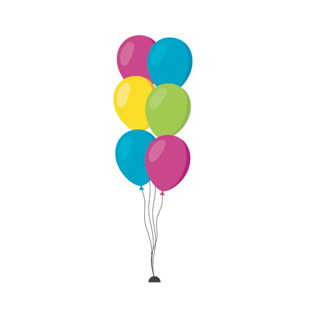 6 Helium Balloon Bouquet All Confetti