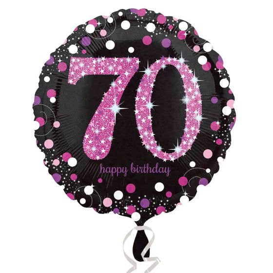 Pink Holographic 70th Birthday Foil Balloon