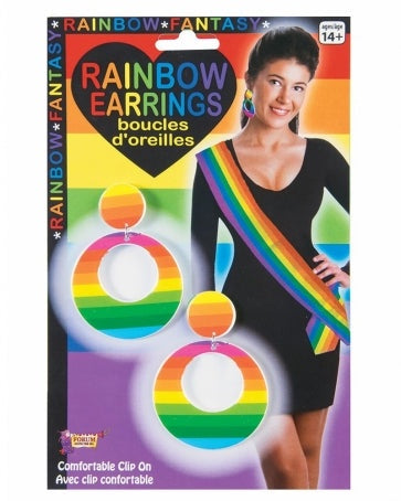 Clip On Rainbow Earrings