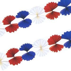 Garland Fan Tissue Red, White & Blue