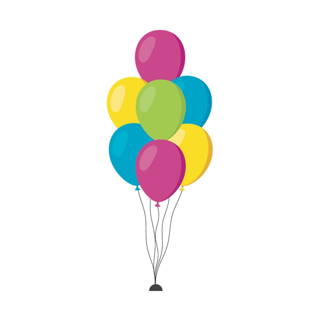 7 Helium Metallic/Fashion Balloon Bouquet with one Chrome