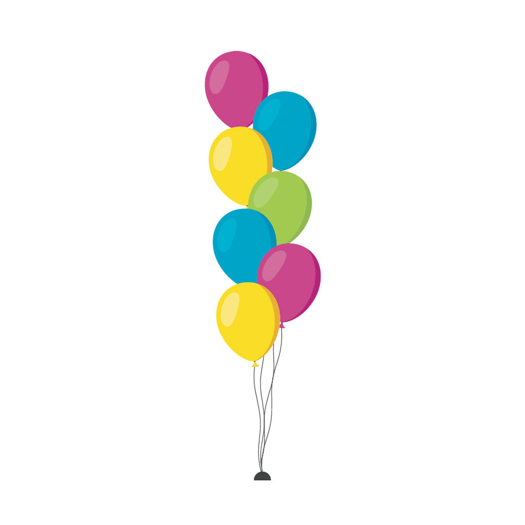 7 Helium Balloon Bouquet All Confetti
