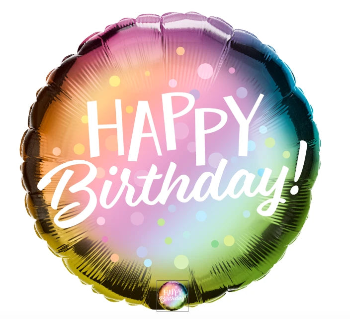 Metallic Ombre Happy Birthday Balloon