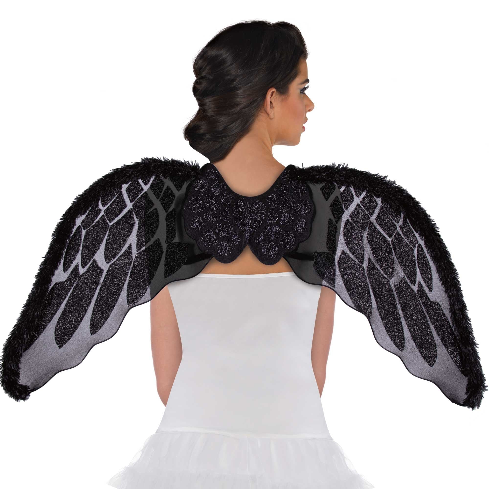 Black Glitter Marabou Wings