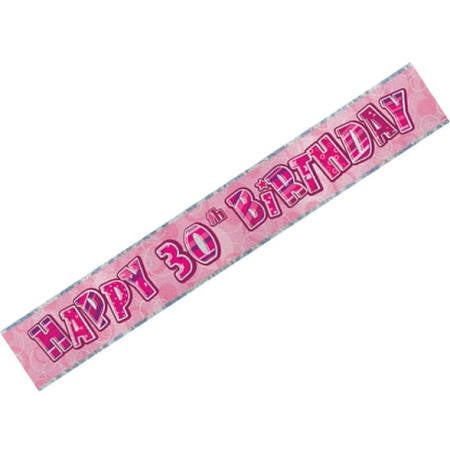 Glitz Pink Happy 30th Birthday Banner
