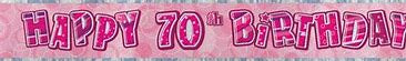 Glitz Pink Happy 70th Birthday Banner