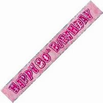 Glitz Pink Happy 80th Birthday Banner