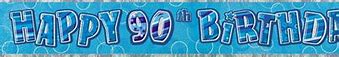 Glitz Blue Happy 90th Birthday Banner