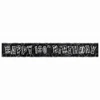 Glitz Black Happy 100th Birthday Banner