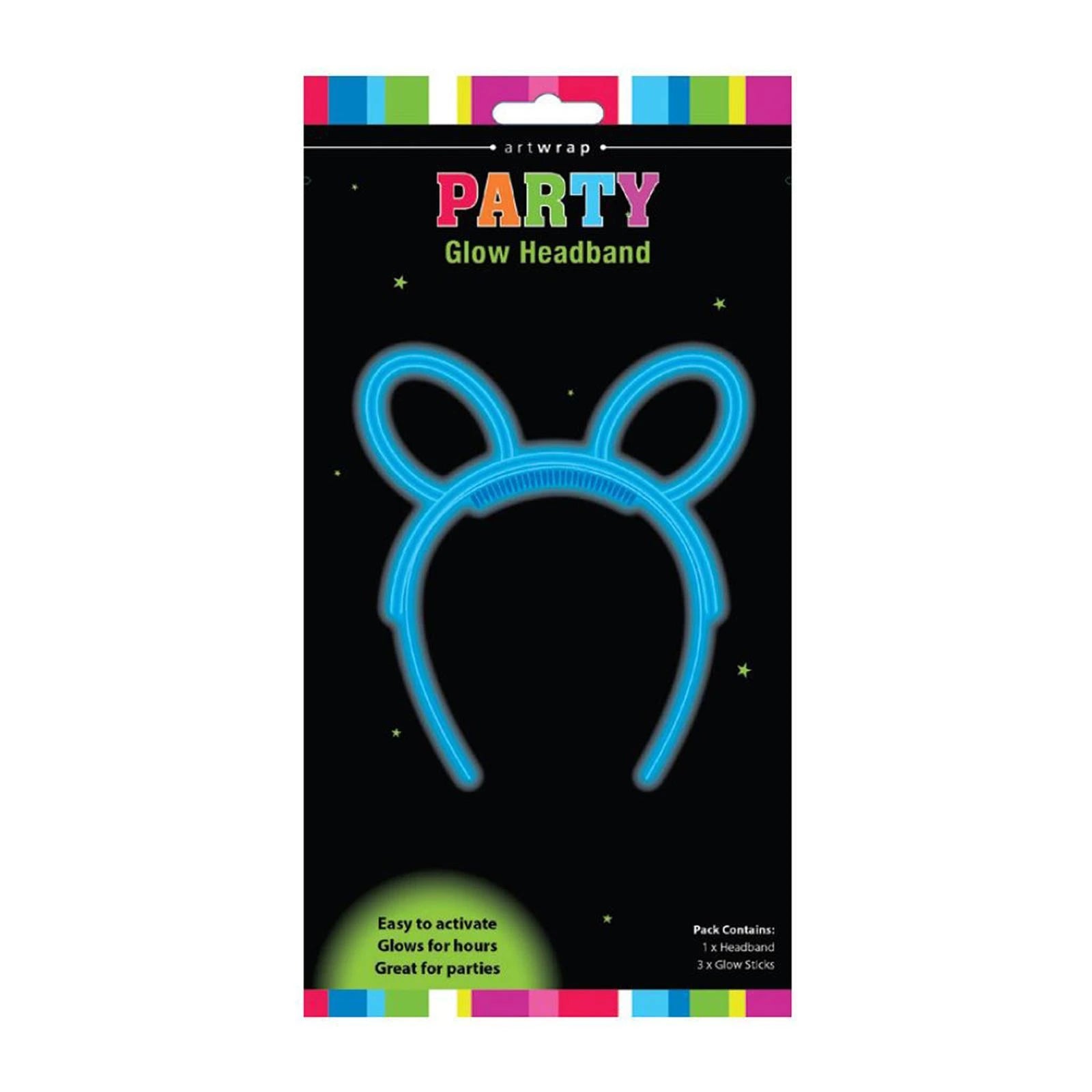 Glow Dog Ears Headband - Blue