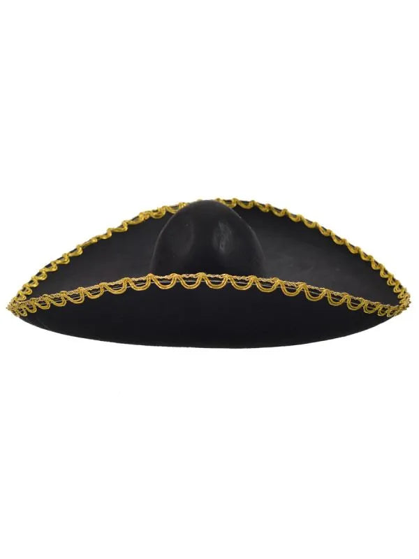 Gold Rim Black Sombrero