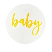 Illume Jumbo White Balloon with Baby in Gold Print