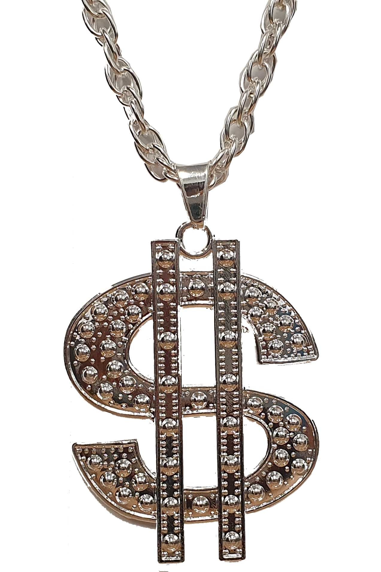 Silver Dollar Heavy Sign Necklace