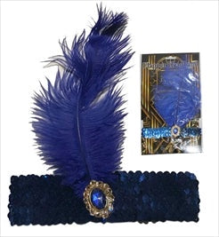 Dark Blue Flapper Sequin Headband