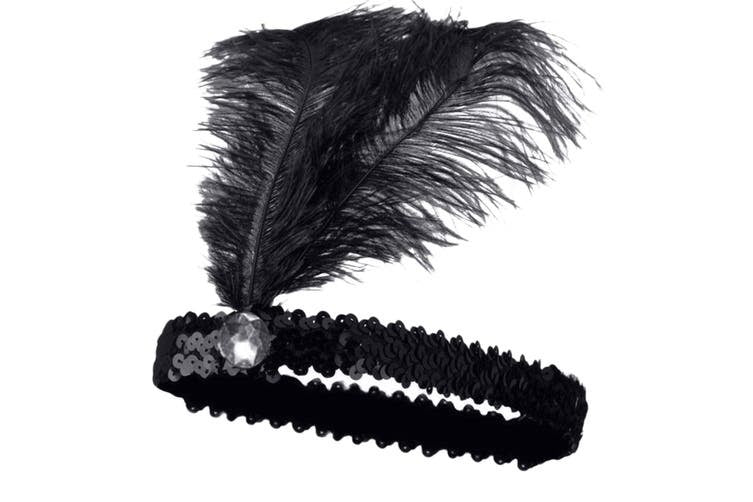 Black Flapper Sequin Headband