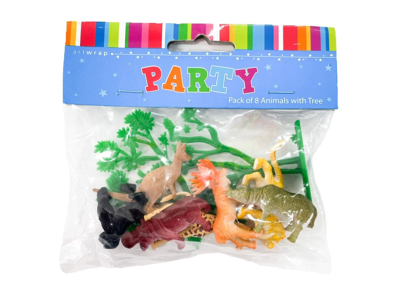 Wild Animals with Tree Party Favours Pack of 8