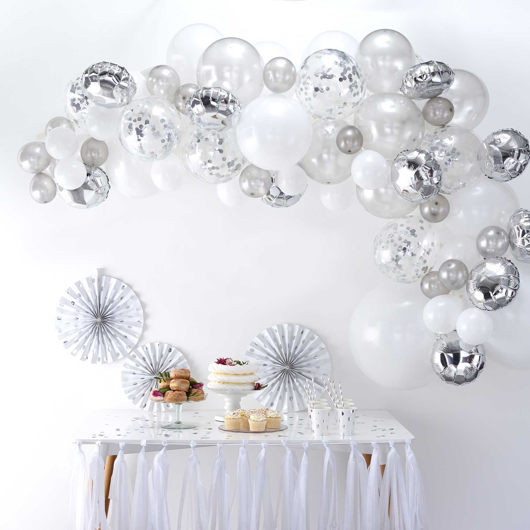 Ginger Ray Silver Balloon Garland Kit (Pack of 70)