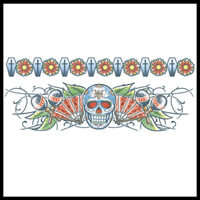 Skull Flower Temporary Tattoo - Body Bands