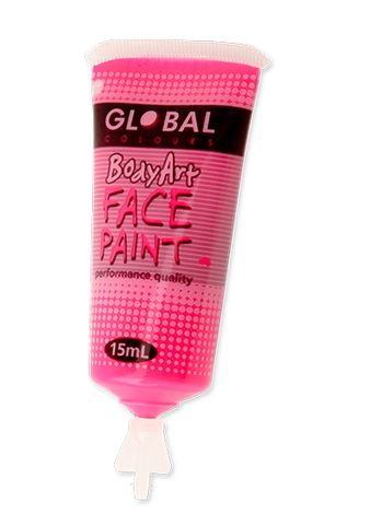 Global Bodyart UV Neon Pink 15ml Tube Liquid Makeup