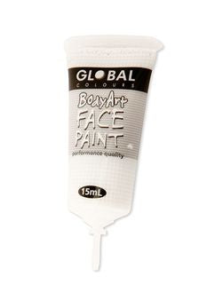 Global Bodyart White 15ml Tube Liquid Makeup