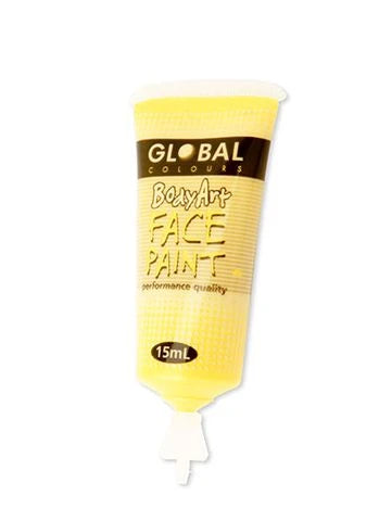 Global Bodyart Yellow 15ml Tube Liquid Makeup