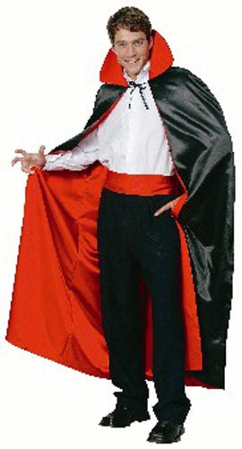 Deluxe Red & Black Reversible Satin Adults Cape