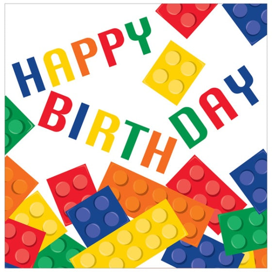 Lego Happy Birthday Napkins 33cm