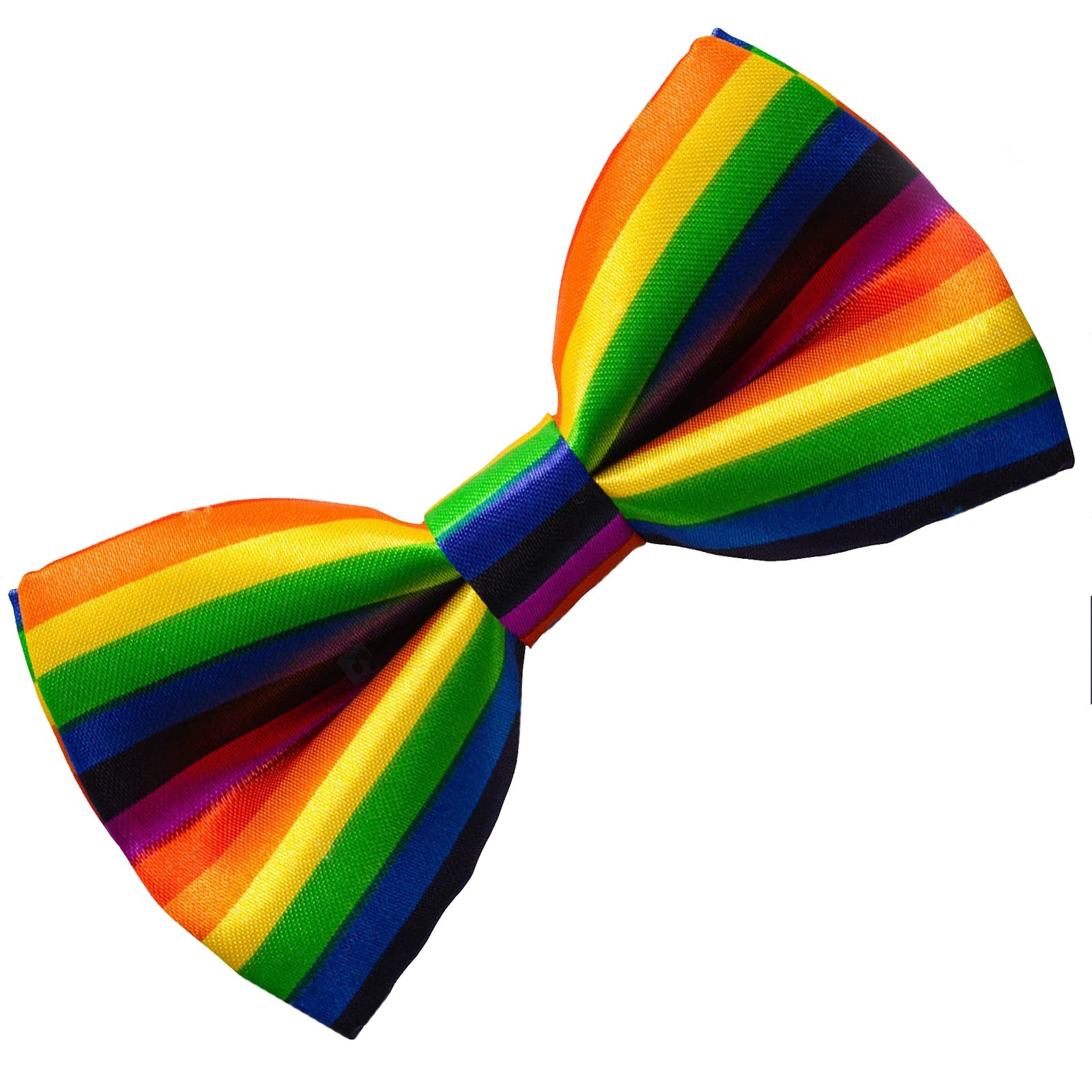 Rainbow Satin Bow Tie