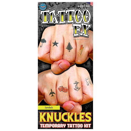 Knuckles Symbols Temporary Tattoo