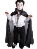 Child Black Cape with Stand up Collar