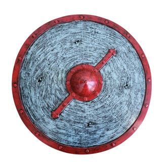Silver and Red Viking Shield 45cm