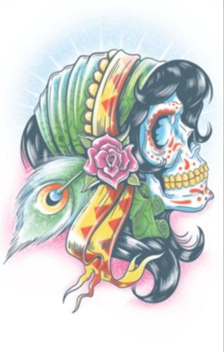 Lady Gitanos Day of the Dead Temporary Tattoo
