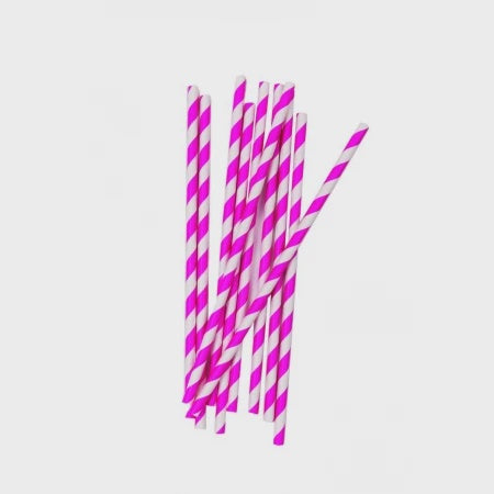 Magenta Paper Straws 10 Pk