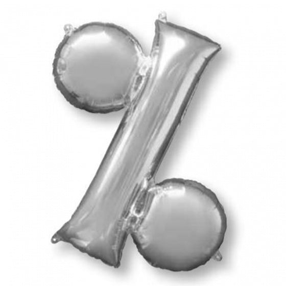 Silver Symbol % Supershape Foil Balloon