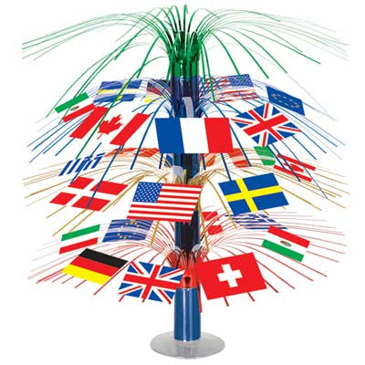 International Flag Cascade Centrepiece