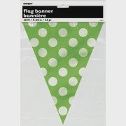 Green and White Polka Dot Pennant Banner