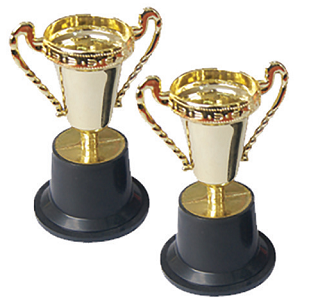 Small Gold Trophy Party Favours Pack of 2