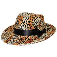 Leopard Print Fedora Hat