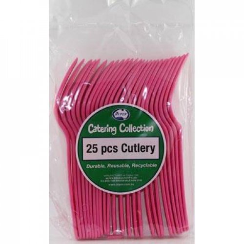 Magenta Plastic Forks Pack of 20