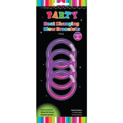 Heat Changing Glow Bracelet 4 Pk Pink