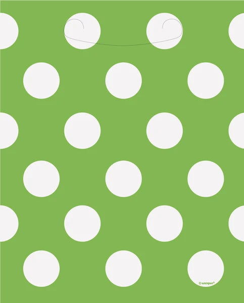 Lime Green Polka Dot Loot Bags