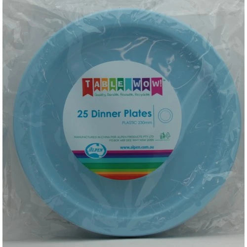 Light Blue Dinner Plates Pk 20