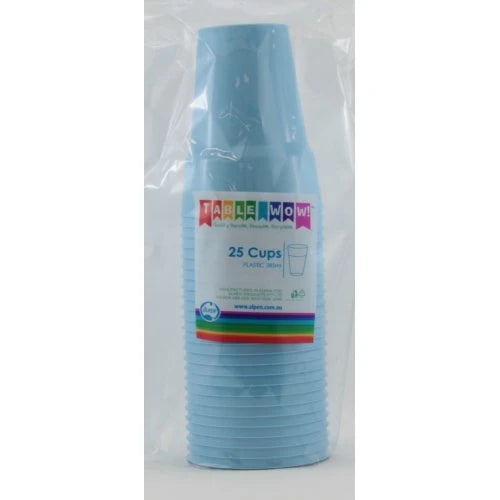 Light Blue Plastic Cups 285ml 20pk