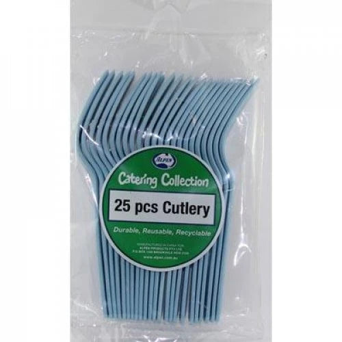 Light Blue Plastic Forks Pack of 20