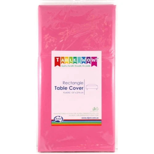 Hot Pink Plastic Rectangle Table Cover